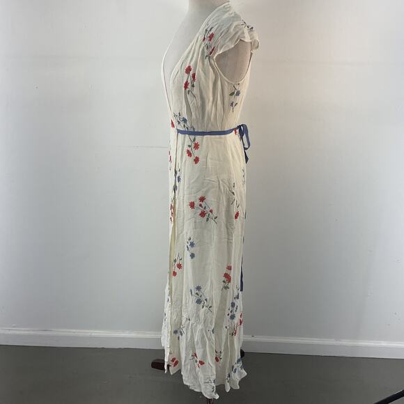 Reformation Cream Dress with Red and Blue Floral Pattern - Picture 3 of 6
